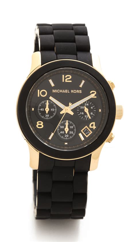 michael kors black runway watch